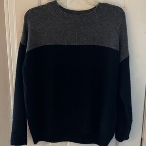 Vince Camuto Charcoal and Black Crewneck Sweater
